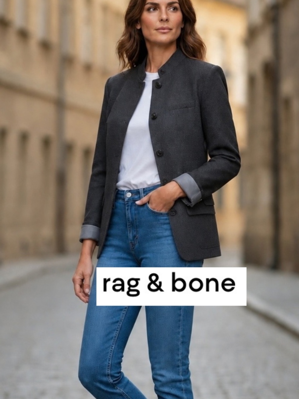 Rag & Bone Charcoal wool Slade blazer, 2, GD1297